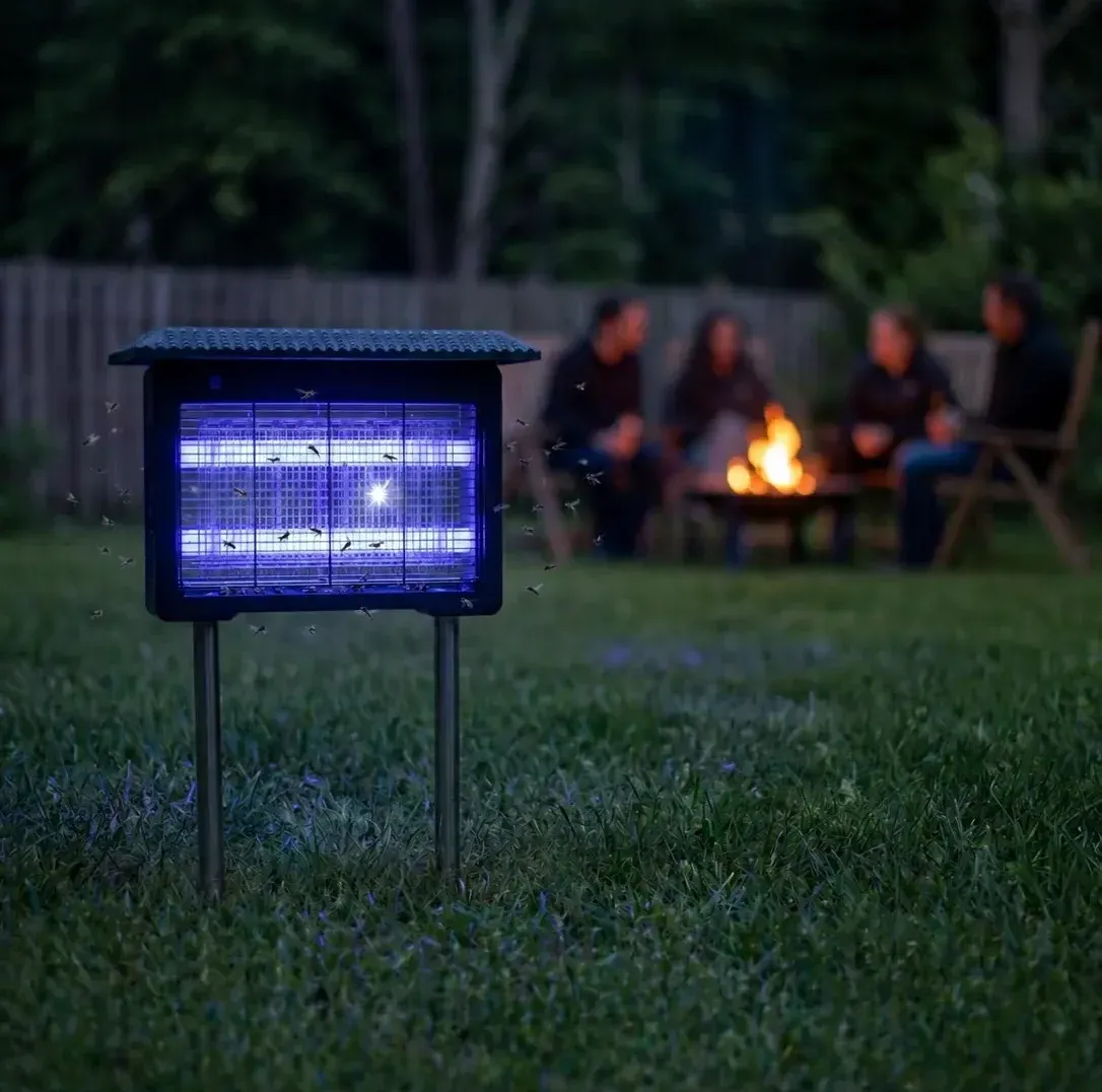 NovaVolt Solar Bug Zapper in use — protecting outdoor patio space